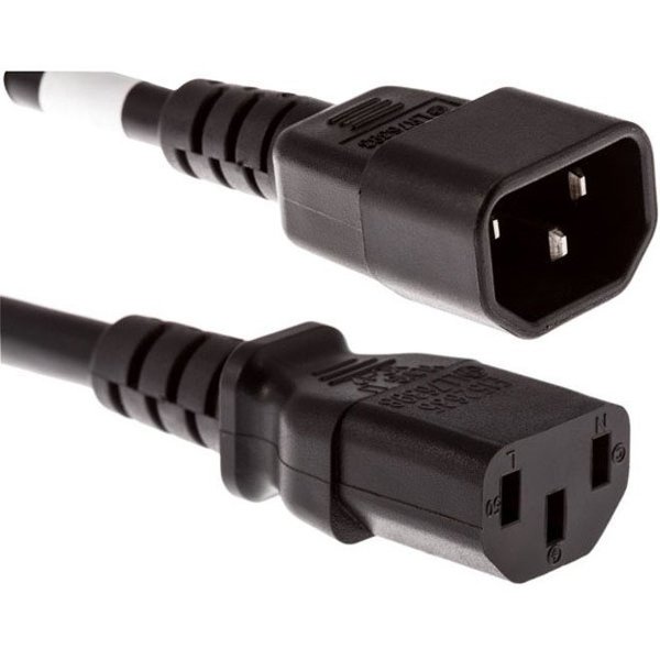 Unirise Usa 3Ft Black C13-C14 Pdu/ Server Ultra Flexible Power Cord, Svt, 10Amp,  PWRC13C1403FBLK